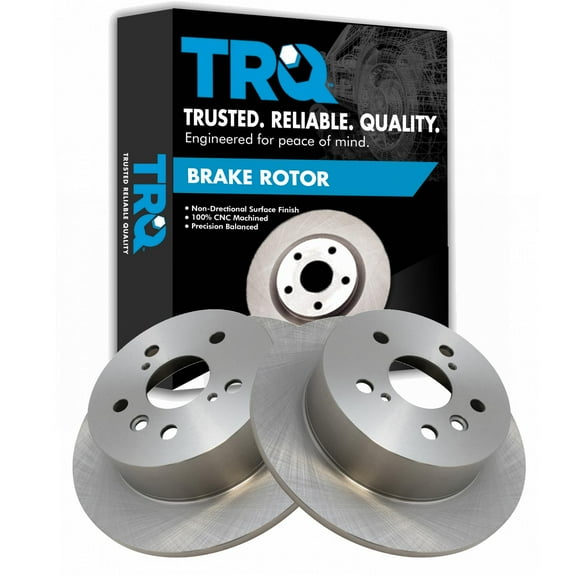 TRQ Rear Brake Rotors Set Solid Fits Select 2013-2018 Lexus ES300h ES350 Toyota Avalon 2012-2017 Camry