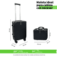 thumbnail image 2 of Set 2 Pzs Maleta De Viaje Rigida Jony De Mano 20 Pulgadas Carry On 10 Kgs, 2 of 4