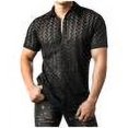 thumbnail image 6 of guisaled Men's Sheer Mesh Short Sleeve Round Neck T Shirts Solid Plain See Through Sparkling Tops Fashion Sexy Club Party Tops Valentines Day s, 6 of 6