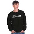 thumbnail image 3 of Beast Motivation Workout Gym Fitness Men's Big & Tall Crewneck Sweatshirt Brisco Brands 2X, 3 of 5