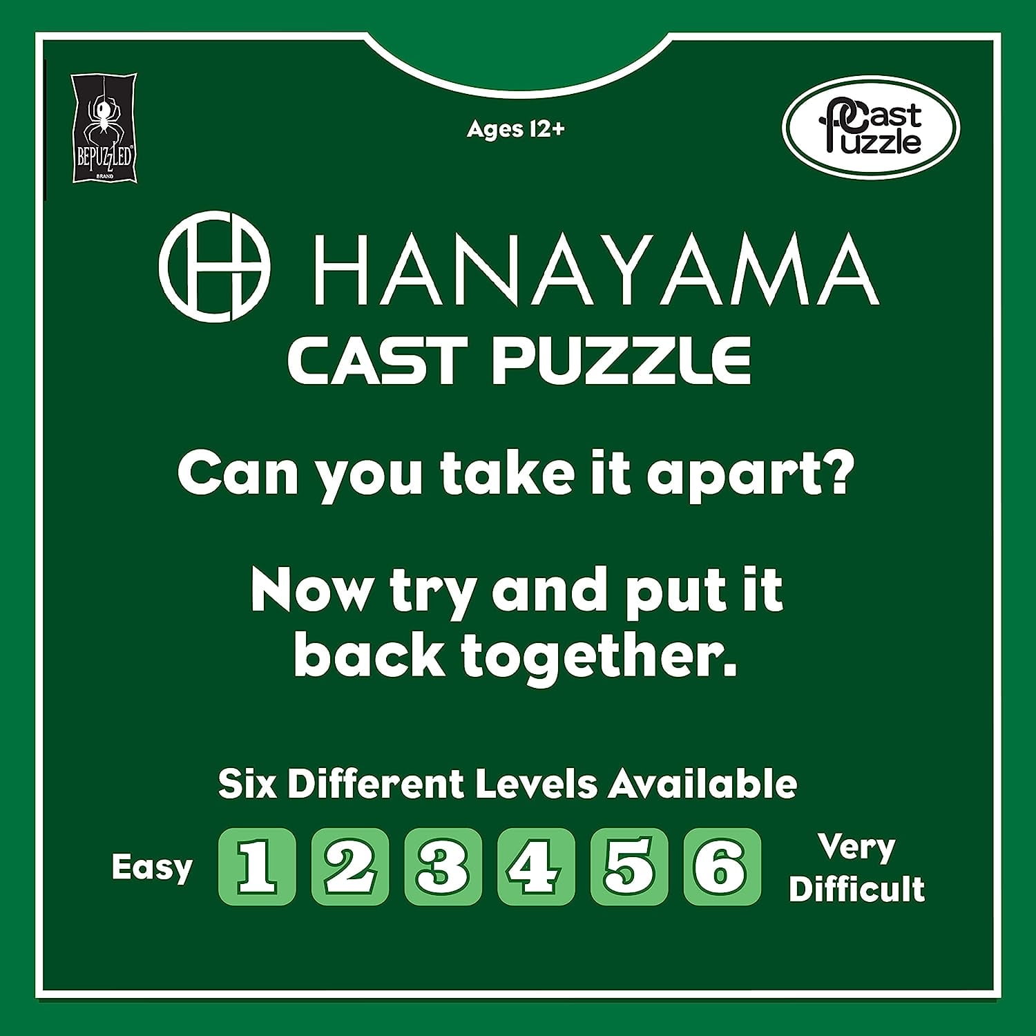 BOX Hanayama Cast Metal Brain Teaser Puzzle (Level 2) by Bepuzzled