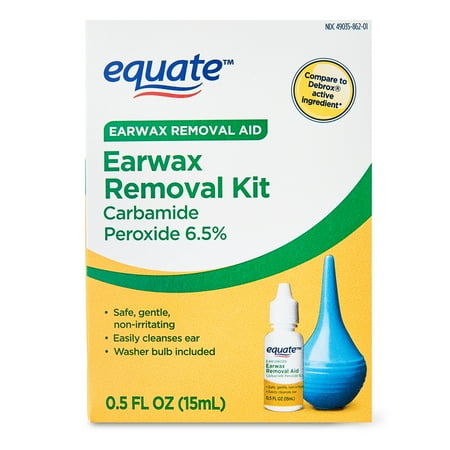 Equate Earwax Removal Kit Carbamide Peroxide 6.5%, 0.5 fl oz, Compare to Debrox® Active Ingredient