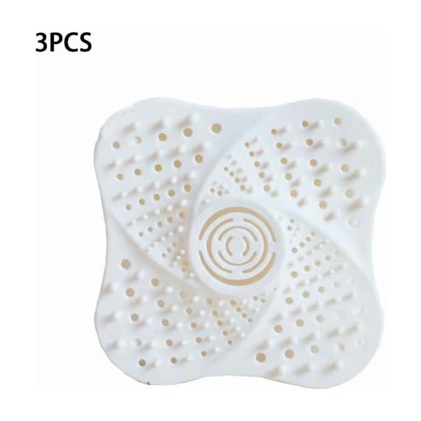 Juego de 3 piezas de cubierta de drenaje de piso de silicona, tapete antiolor, filtro de lavabo de baño de cocina, red antiobstrucción for el cabello, diseño de ventosa portátil