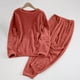 thumbnail image 1 of TaTaai Cozy Flannel Pajama Set for Women， Winter Warm Sleepwear with Elastic Waistband， Soft Plush Long Sleeve Loungewear for Indoor Wear Gift, 1 of 5