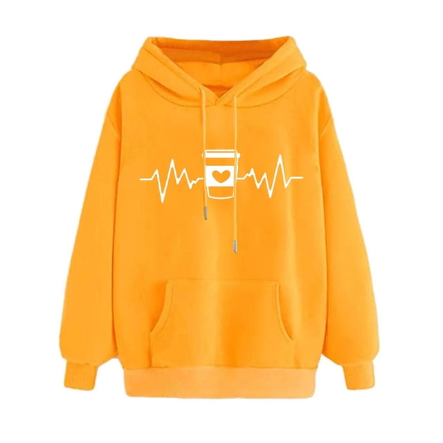 TINZ Chandails en Molleton d'Automne pour Femmes Mode Imprimé Graphique Chandail à Capuche Manches Longues Décontracté Chandail Léger Femme Chandail à Capuche Hiver