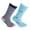 Blue/Pink, variant on FLOSO Boys/Girls Cotton Rich Welly Socks (2 Pairs)