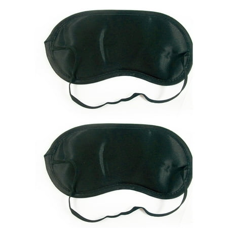 2 Sleep Eye Mask Silk Travel Shades Blindfold Black Sleeping Aid Cover