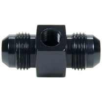 Allstar Performance ALL49765 8AN Male to 8AN Male 0.125 in. NPT Port Straight Fitting Gauge Adapter - Black Anodize