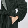 thumbnail image 4 of Robes for Women, LOFIR Full-Length Womens Robes, Soft Fleece Hooded Womens Bathrobes, Plush Long Bath Robe with Side Pocket, Winter Warm Pajamas Gift for Women (L, Grey), 4 of 9