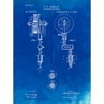 thumbnail image 2 of Borders, Cole 25x32 Gold Ornate Wood Framed with Double Matting Museum Art Print Titled - PP814-Faded Blueprint First Tattoo Machine Patent Poster, 2 of 4