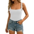 thumbnail image 6 of AnuYalue Women's Summer Tops Square Neck Ribbed Crop Tank Top Fashion Club Streetwear, 6 of 7