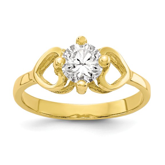 10k CZ Polished Ring in 10k Yellow Gold