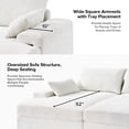 thumbnail image 2 of Contemporary 3-Seater Sofa with Deep Seating Oversized Couch for Living Room Apartment Ivory, 2 of 8