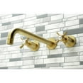 thumbnail image 2 of Kingston Brass KS8057BEX Essex Two-Handle 3-Hole Wall Mount Roman Tub Faucet in Brushed Brass, 2 of 7