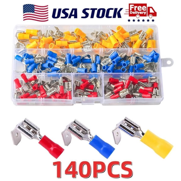 140PCS Piggyback Quick Wire Disconnect Connectors Male Female Spade Terminals
