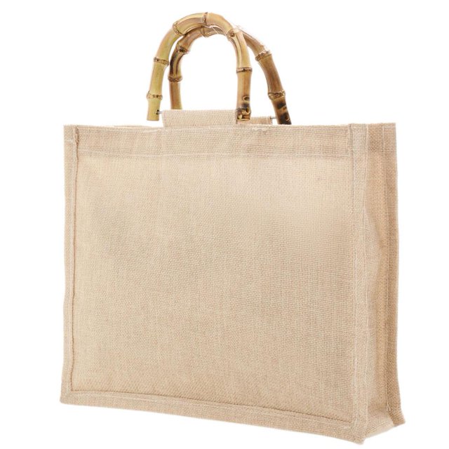 Bolsas de compras de lino de bambú para mujer, bolso grande sólido informal para mujer (A) Likrtyny Para estrenar
