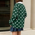 thumbnail image 5 of Evdexr Long Sleeve Shirts for Women Polka Dot Tops Oversized Collar Y8k Polo Shirts Casual Loose Streetwear Rugby Tshirts Dark Green 2XL, 5 of 6
