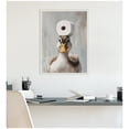 thumbnail image 3 of Kate and Laurel Toilet Paper Roll on Ducks Head Bathroom Art Framed Canvas Wall Art by The Creative Bunch Studio 18 x 24 Sylvie Beaded White, Whimsical, Animals, Bathroom, Humor Art for Wall Decor, 3 of 8