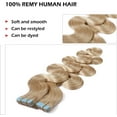 thumbnail image 3 of AmPm Tape In Hair Extensions Human Hair 20pcs 12 Inch 40g /Dark Blonde/ Ombre 100% Remy Human Hair Balayage Rooted Hair Invisible Seamless Skin Weft Double Side Tape for Women, 3 of 7
