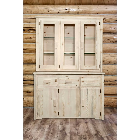 Homestead Collection China Hutch, Clear Lacquer Finish