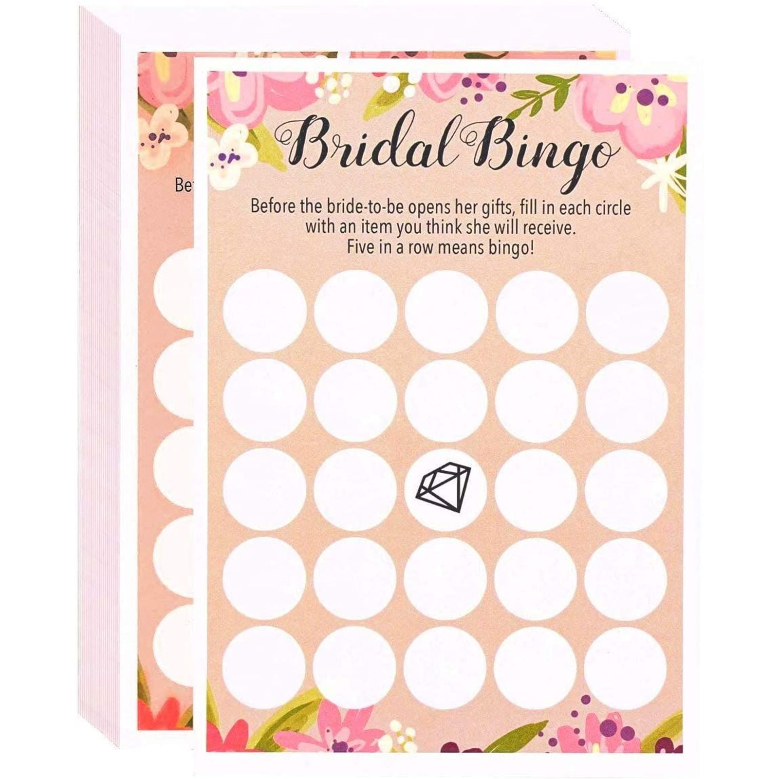 Floral Bridal Shower Games - Bingo, 50 Sheet Rustic Wedding Game Cards,  Party Supplies for Bachelorette Party and Wedding, 50 Vintage Cards  Included, 5 x 7 Inches, Beige - Walmart.com