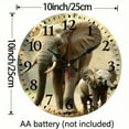 thumbnail image 3 of YILUYINQING Elephants Baby Wildlife Round Wooden Wall Clock Wall Decor for Living Room, Silent Mechanical Movement  Perfect for Decorating Living Rooms, Kitchens, Dorms, and Everyday, 3 of 8