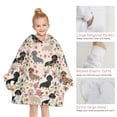 thumbnail image 6 of Dachshund and Flower Blanket Hoodies for Kids 6-13YR Oversize Wearable Blanket Hoodies for Boys Girls Teens, 6 of 7