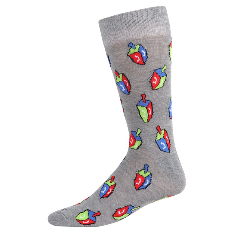 Colorful Hanukkah Dreidel Novelty Crew Socks photo 1