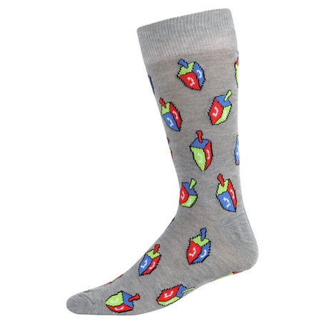 Colorful Hanukkah Dreidel Novelty Crew Socks