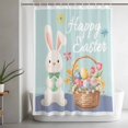 thumbnail image 5 of Happy Easter Small Stall Shower Curtain, Waterproof Shower Curtains for Bathroom, Cute Bunny Colorful Eggs Spring Flowers Blue Purple Washable Fabric Bath Curtain for Bathtub with Hooks 36x78 Inches, 5 of 9