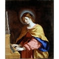 thumbnail image 2 of Guercino 15x18 Gold Ornate Wood Frame and Double Matted Museum Art Print Titled - St. Cecilia, 2 of 4
