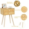 thumbnail image 4 of Giantex Nightstand W/2 Drawers, End Side Table w/Natural Legs for Small Spaces(1, Natural), 4 of 6