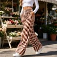 thumbnail image 7 of Sunnin Striped Drawstring Waist Pants with Pockets Straight Leg Relaxed Fit Casual Wear, 7 of 7