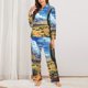 thumbnail image 2 of Balery Western Desert Cactus Conjunto de Pijama con Estampado para Mujer, Conjunto de Dos Piezas con Manga Larga, Ropa de Dormir Suave con Bolsillos, Pijamas Cómodos-X-Large, 2 of 7