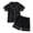 Black, variant on Odeerbi 6M-13Y Kids Boys Girls Silk Satin Pajama Set Cute Soft Pajamas Toddler Solid Color Short Sleeve Sleep Suit Baby Clothes Blue