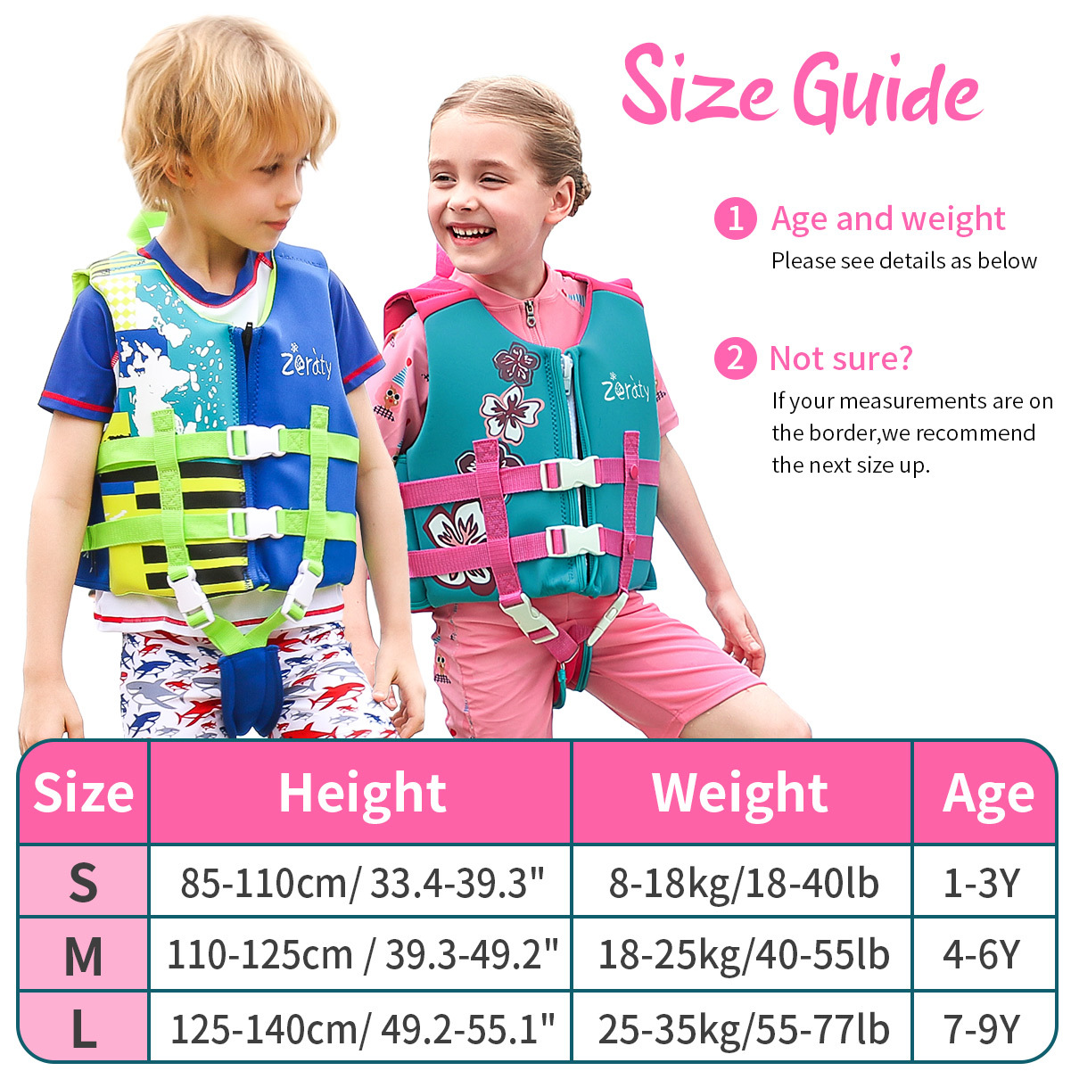 Zeraty Kids UV Resistant Life Jacket Pink photo 3