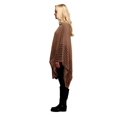 thumbnail image 3 of Solid Color Knit Crochet Sweater Poncho Shrug for Women Taupe, 3 of 4