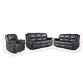 thumbnail image 5 of Hybition 3 - Piece Living Room Set Faux Leather Sofa Set-Gray, 5 of 7