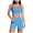 Sky Blue, variant on UOCUFY Workout Sets for Women 2 Piece Seamless Ribbed Crop Tank High Waist Shorts Yoga Outfits(Orange,S)
