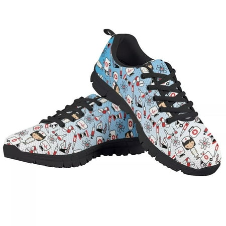 

Cute Cartoon Nurse Print Woman Flats Mesh Sneakers Flat Shoes Women Nursing Gifts for Girl Casual Spring Designer Ladies Shoes