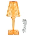 thumbnail image 1 of Lampe de Bureau Prism, Trois Vitesses Réglables Prisme Transparent Belle Lampe de Table à la Mode Dimmable pour Cadeaux pour Décoration Orange, 1 of 8