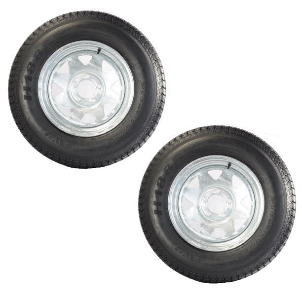 2 Pack Trailer Tire On Rim St205 75d15 205 75 15 In Lrc 5 Hole Galvanized Wheel Walmart Com