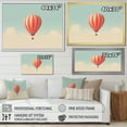 thumbnail image 4 of Designart "Minimalist Serenity Coral Hot Air Balloon II" Transportation Floater Framed Wall Decor, 4 of 7