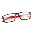 thumbnail image 3 of Black Red Resin Classic Reading Glasses 4.00, Plastic Rectangle Sport Business Readers 4.00 for Men, 3 of 5