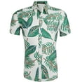 thumbnail image 1 of Pompotops Chemise Blouse à Manches Courtes à Col à Revers Décontractée pour Homme à Motif Imprimé en Solde, 1 of 7