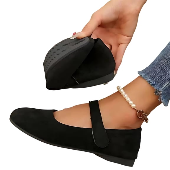 HTHLVMD Mary Jane Flats, Women's Barefoot Shoes Runing Casual Fashion Walking Sports Slip On Sneakers Yoga Zero Drop Sole Lightweight Breathable Minimalist House Shoes Summer Beach, Black 6