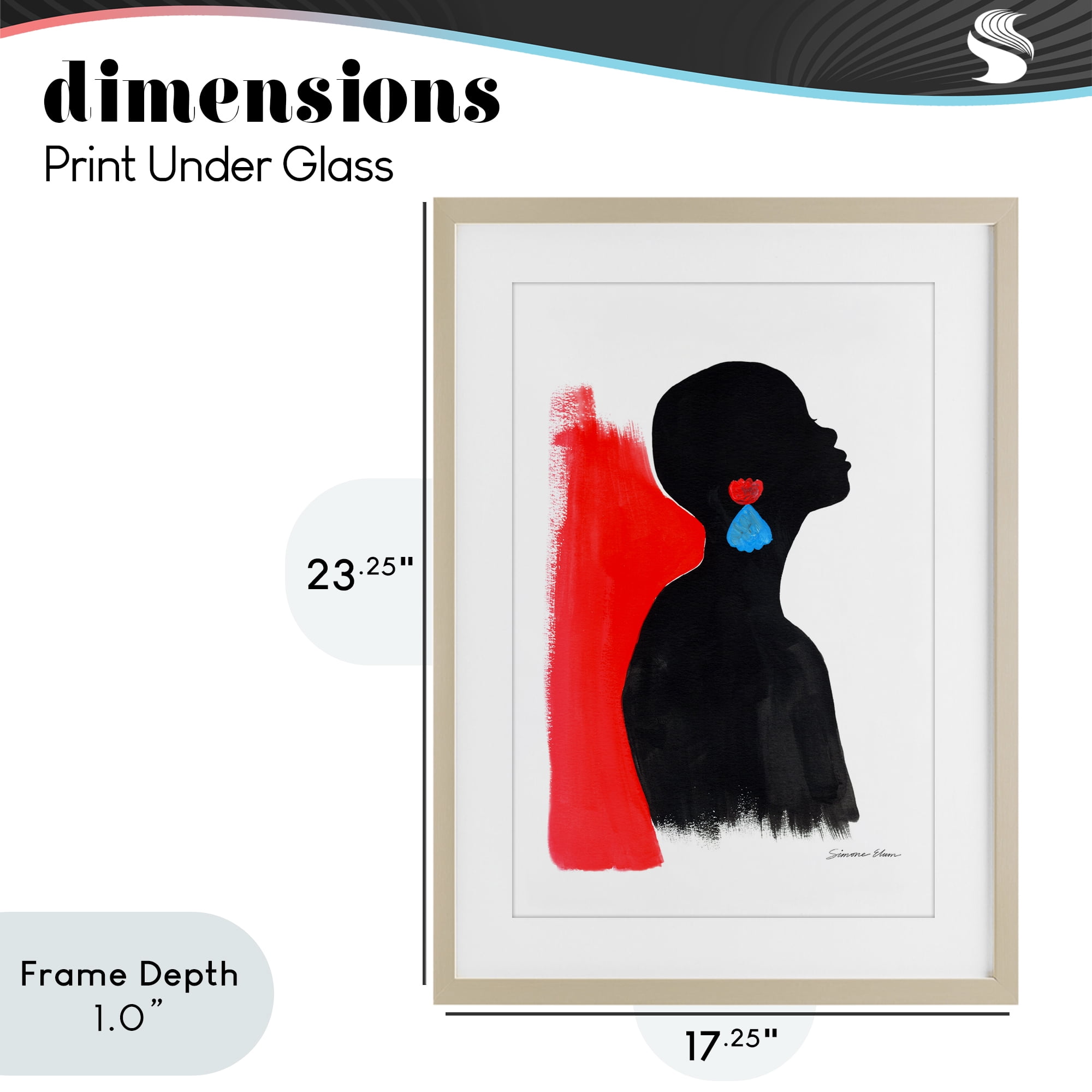 Stupell Industries Dreaming In Color Birch Framed Print Under Glass, design by Simone Elum