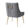 thumbnail image 3 of MEXIYA Irina Dining Chair, Modern Light Grey Easy-Clean Velvet Upholstered Side Chair with Brushed Gold Legs, 3 of 6