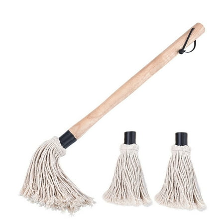 

HOMEMAXS 19-Inch Cotton Soy Sauce Brush Barbecue Brush Large-Scale Ingredients Oil Sauce Brush for BBQ Meat Cakes Pastries (Comes with 2 Brushes Head)