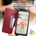 thumbnail image 6 of K-Lion for Samsung Galaxy A14 5G Wallet Case, Luxury Business Style Card Holder Cash Slot Magnetic Closure Shockproof Protective Case Premium Leather RFID Blocking Full Phone Cover ,Winered, 6 of 6